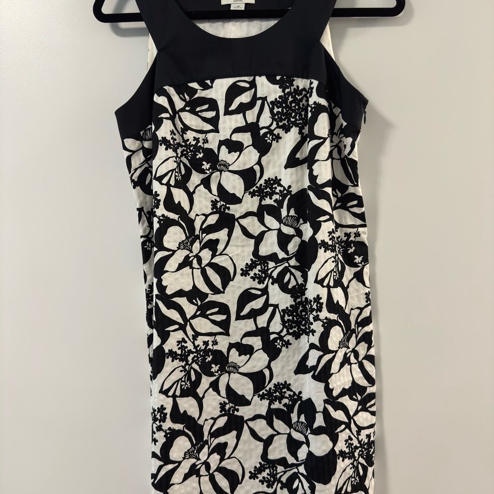 LOFT Black and White Sheath Halter Dress